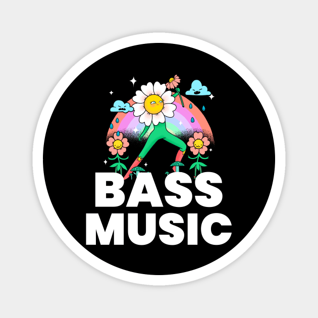 BASS MUSIC - flower Magnet by DISCOTHREADZ 